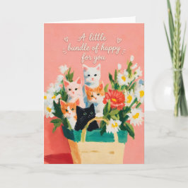 Tarjeta Pequeño Paquete de Gatitos Felices