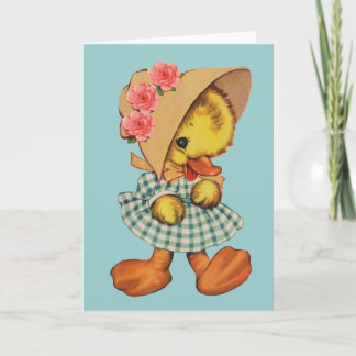 Tarjeta Pequeño pato en vestido y capo