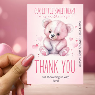 Tarjeta Pequeño querido oso Baby Shower Gracias