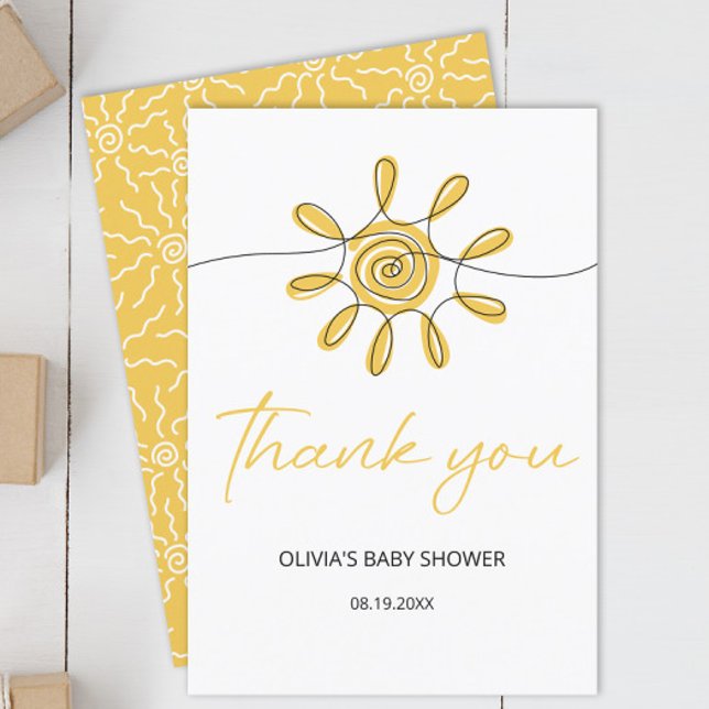 Tarjeta Pequeño rayo de sol bebé ducha gracias (Subido por el creador)