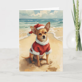 Tarjeta Pequeño Santa, gran hurto - Navidades de playa de 