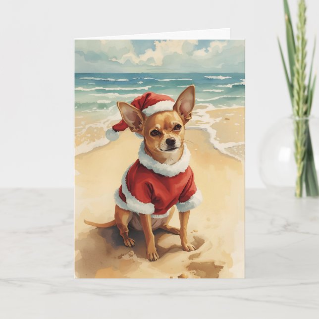 Tarjeta Pequeño Santa, gran hurto - Navidades de playa de  (Anverso)