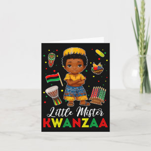 Tarjeta Pequeño señor Kwanzaa Kinara Candle afroamericano