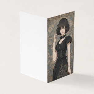 Tarjeta Pequeño vestido negro Anime Fashionista LBD Blank