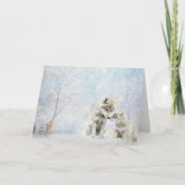 Tarjeta Pequeños Animales De Woodland Coyotes En Saludo De