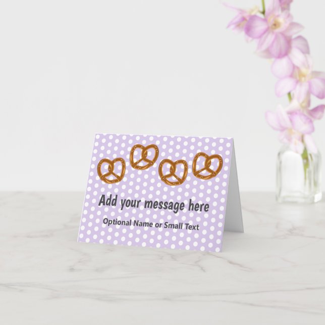 Tarjeta Pequeños bocadillos de sal pretzel - Dotado - tu t (Orquídea)