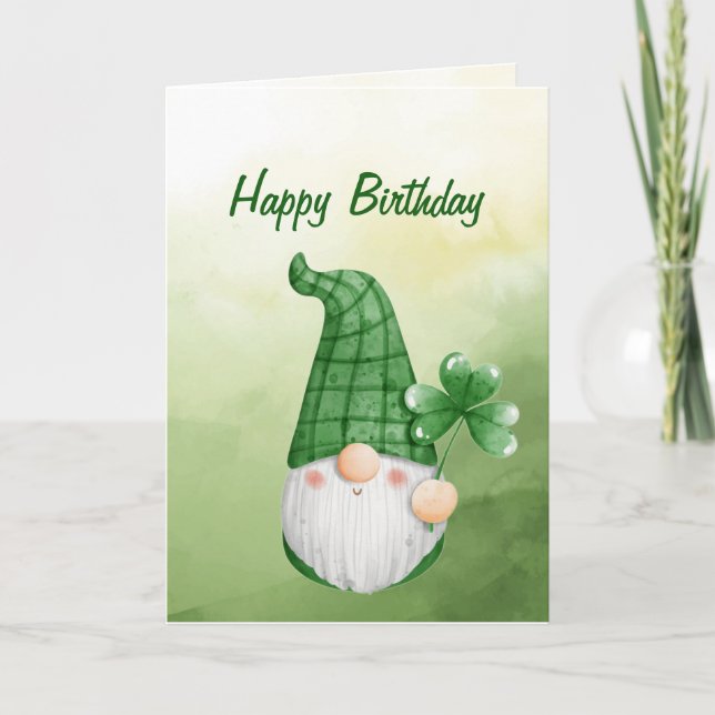 Tarjeta Pequeños deseos de cumpleaños de Gnome (Anverso)