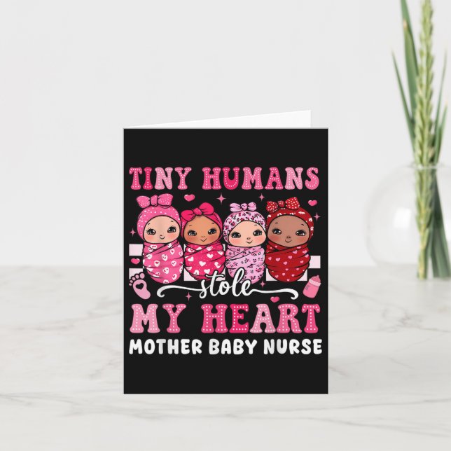 Tarjeta Pequeños Humanos Robaron Mi Corazón Madre Enfermer (Anverso)
