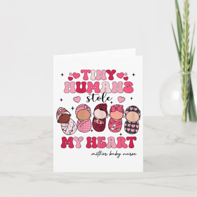 Tarjeta Pequeños humanos se robaron mi corazón madre madre (Anverso)