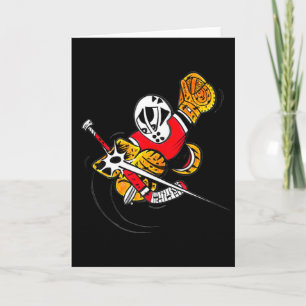 Tarjeta Pequeños Salvados Caricatura Hockey Portero Acción