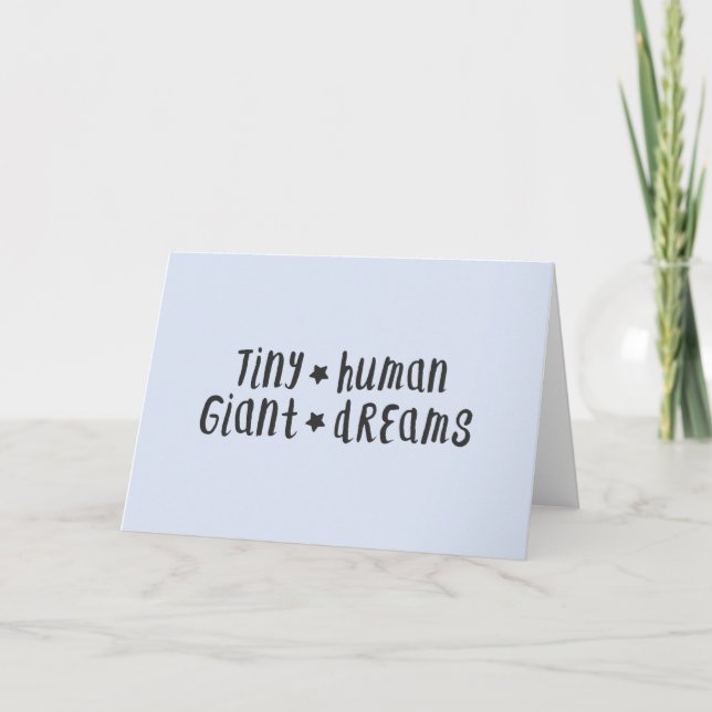 Tarjeta Pequeños Sueños Gigantes Humanos | Baby Boy Blue S (Anverso)