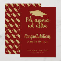 Per aspera ad astra Congrat Graduación Gorra Latín