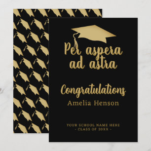 Tarjeta Per aspera ad astra Gorra de Graduación Latina