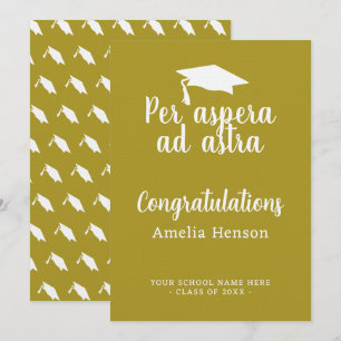 Tarjeta Per aspera ad astra Latin Congrat Graduación Gorra