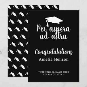 Tarjeta Per aspera ad astra Latin Congrat Graduación Gorra