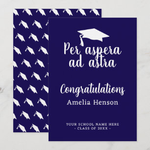 Tarjeta Per aspera ad astra Latin Congrat Graduación Gorra