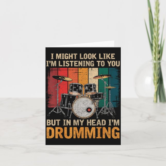 Tarjeta Percussionist Drumming For Drum Set Lover Drummers (Anverso)