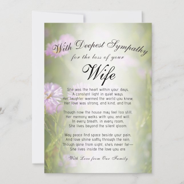 Tarjeta Perder un monumento a la esposa (Anverso)