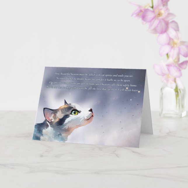 Tarjeta Pérdida conmemorativa de la simpatía por el gato K (Orquídea)