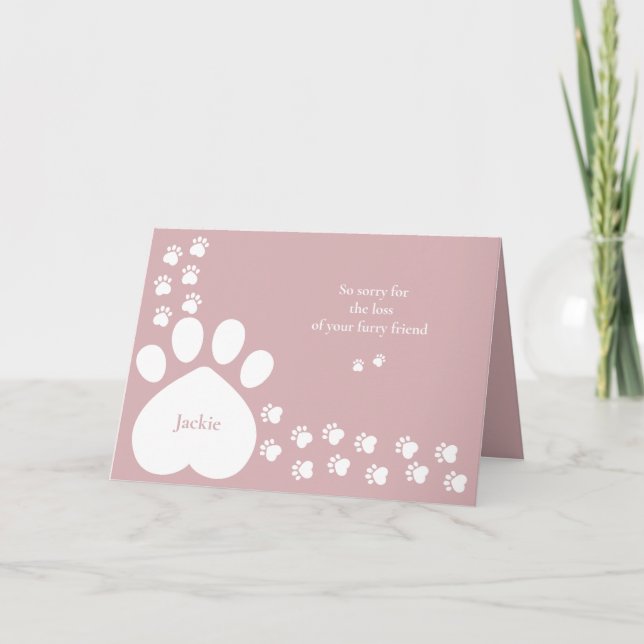 Tarjeta Pérdida de cachorro de perro gato Paws Mascota (Anverso)