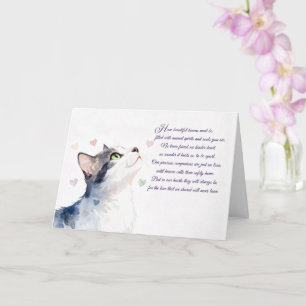 Tarjeta Pérdida de gato simpatía general con poema espirit