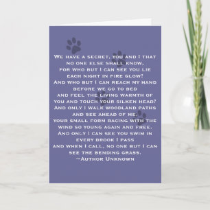 Tarjeta Pérdida de la simpatía del perro y el poema