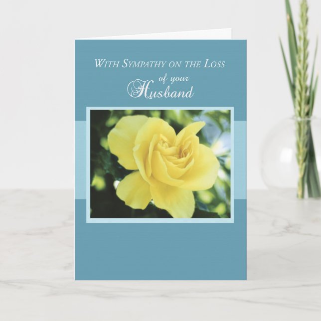 Tarjeta Pérdida de marido con rosa amarillo, simpatía (Anverso)