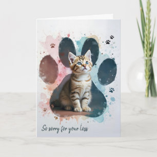 Tarjeta Pérdida de Mascota Gatito Atigrado Simpatía