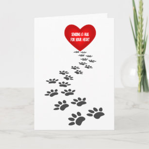 Tarjeta Pérdida de pinturas Mascotas con corazón rojo