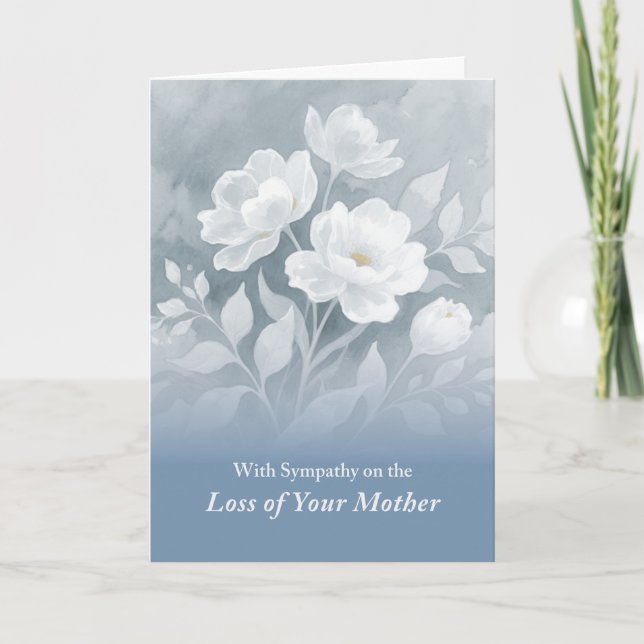 Tarjeta Pérdida de simpatía de la madre Flores de acuarela (Anverso)