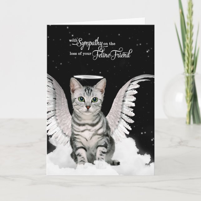 Tarjeta Pérdida de simpatía de un ángel de gato (Anverso)