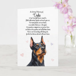 Tarjeta Pérdida de simpatía del perro Doberman Nombre pers