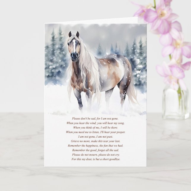 Tarjeta Pérdida de simpatía por caballo con poema espiritu (Orquídea)