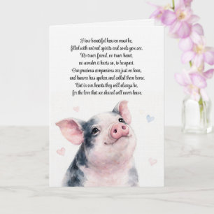 Tarjeta Pérdida de simpatía por cerdo mascota con poema es