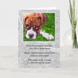 Tarjeta Pérdida de simpatía por mascota de un boxeador de 