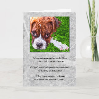 Tarjeta Pérdida de simpatía por mascota de un boxeador de 