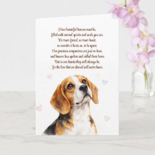 Tarjeta Pérdida de simpatía por perro con hermoso poema de