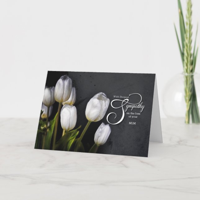Tarjeta Pérdida de una simpatía por la Mamá Tulipanes blan (Anverso)