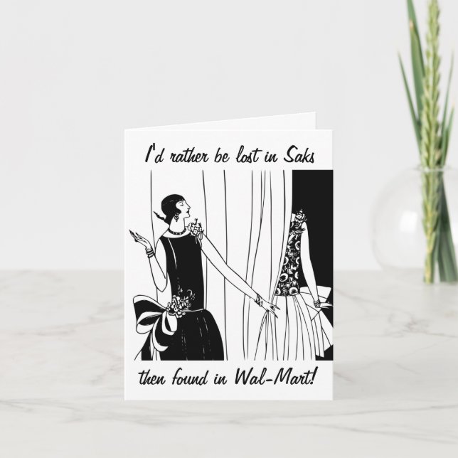 Tarjeta Pérdida en Saks Funny Birthday Card (Anverso)