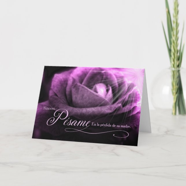 Tarjeta Pérdida española de madre solidaria Rosa morado (Anverso)