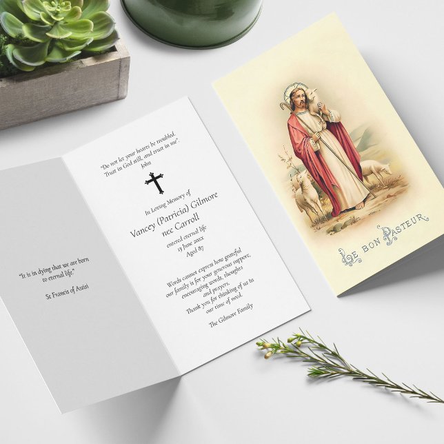 Tarjeta Pérdida funeraria Cartas de Simpatía de Jesús Past (catholic, religious, celebration of life, in loving memory of, prayer cards for bereavement)