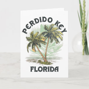 Tarjeta Perdido Key Florida Palmas Playa Vintage Para Homb