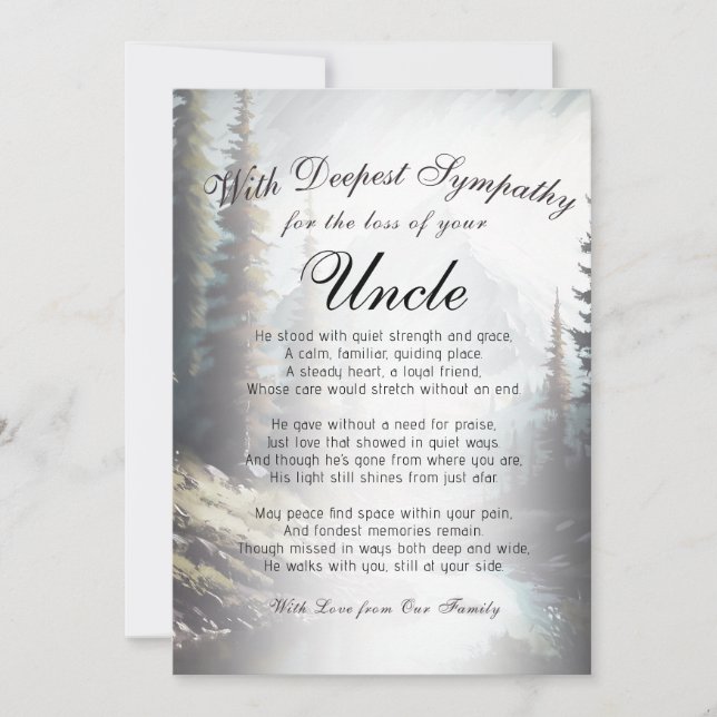 Tarjeta Perdiendo un homenaje al tío (Anverso)