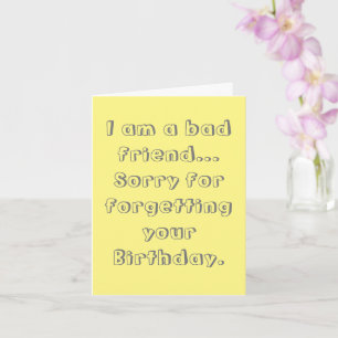 Tarjeta Perdón por olvidar tu cumpleaños