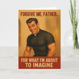 Tarjeta “Perdóname, Padre…” Impresión de humor antiguo