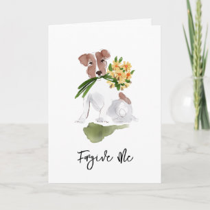 Tarjeta Perdóname Por Favor Flores de Cachorro Arte de Ter