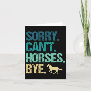 Tarjeta Perdone Cant Horses Bye Vintage Horseback Wom