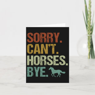 Tarjeta Perdone Cant Horses Bye Vintage Horseback Wom
