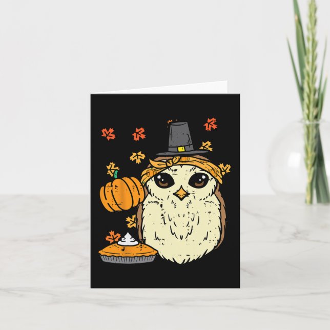 Tarjeta Peregrina De Acción De Gracias Peregrina Cute Otoñ (Anverso)