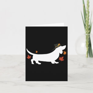 Tarjeta Peregrino de Acción de Gracias de Dachshund Otoño 